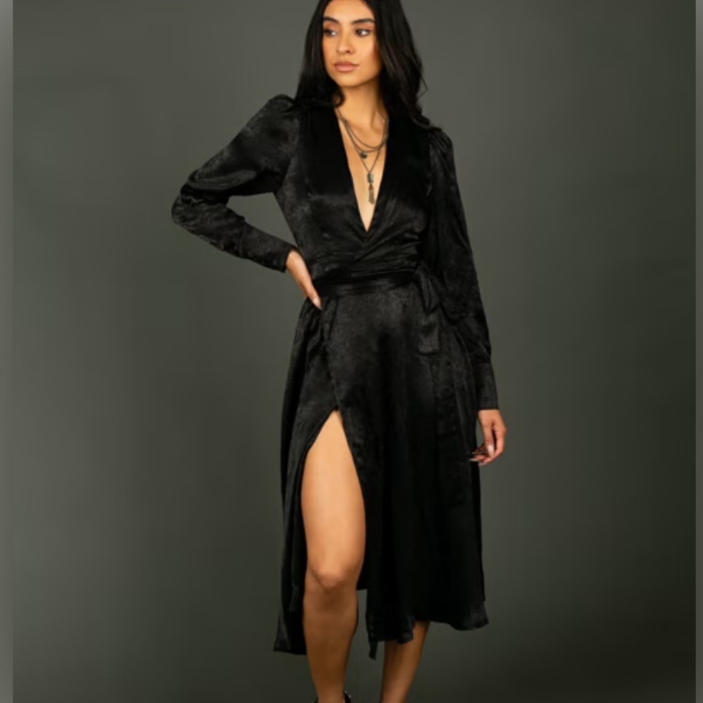 Elegant Black Wrap Dress